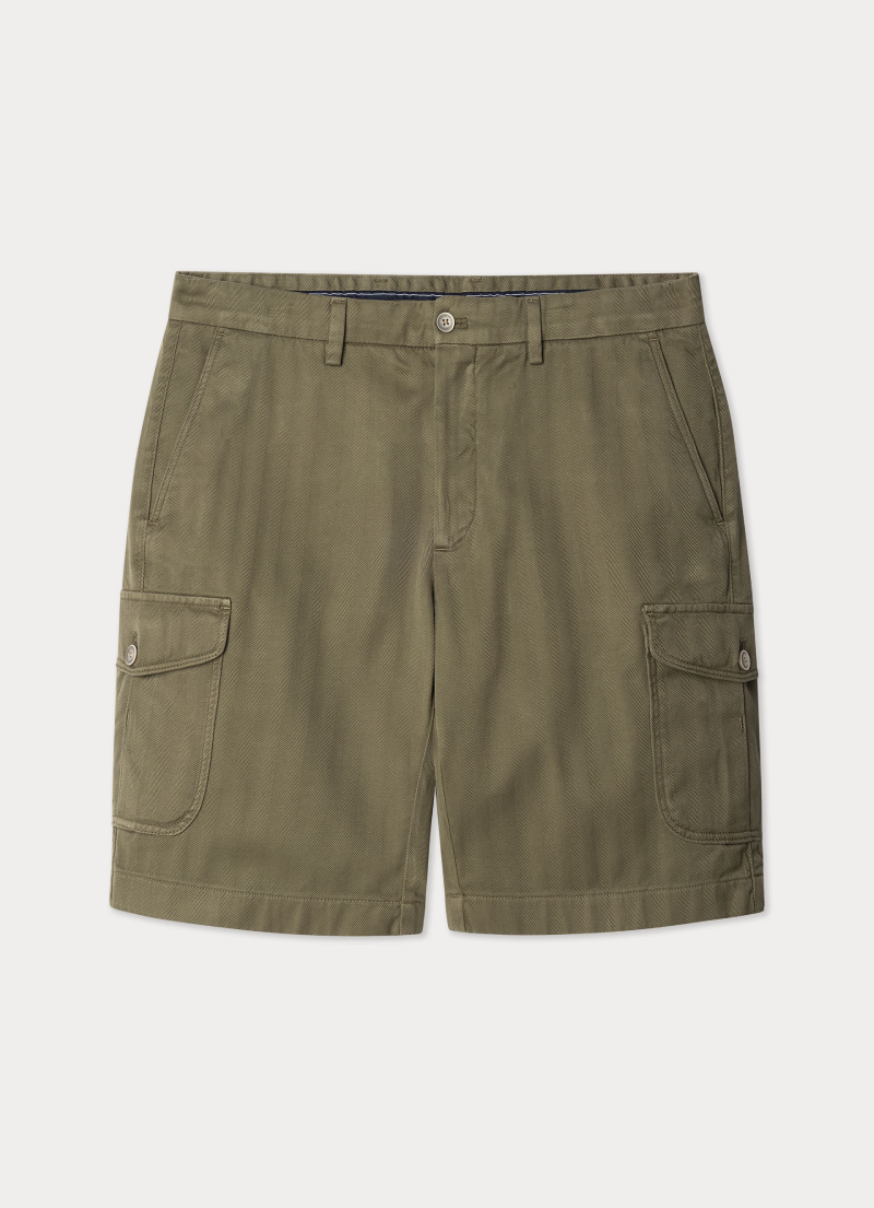 ヘリンボーン カーゴショートパンツ コンバットグリーン | HACKETT
