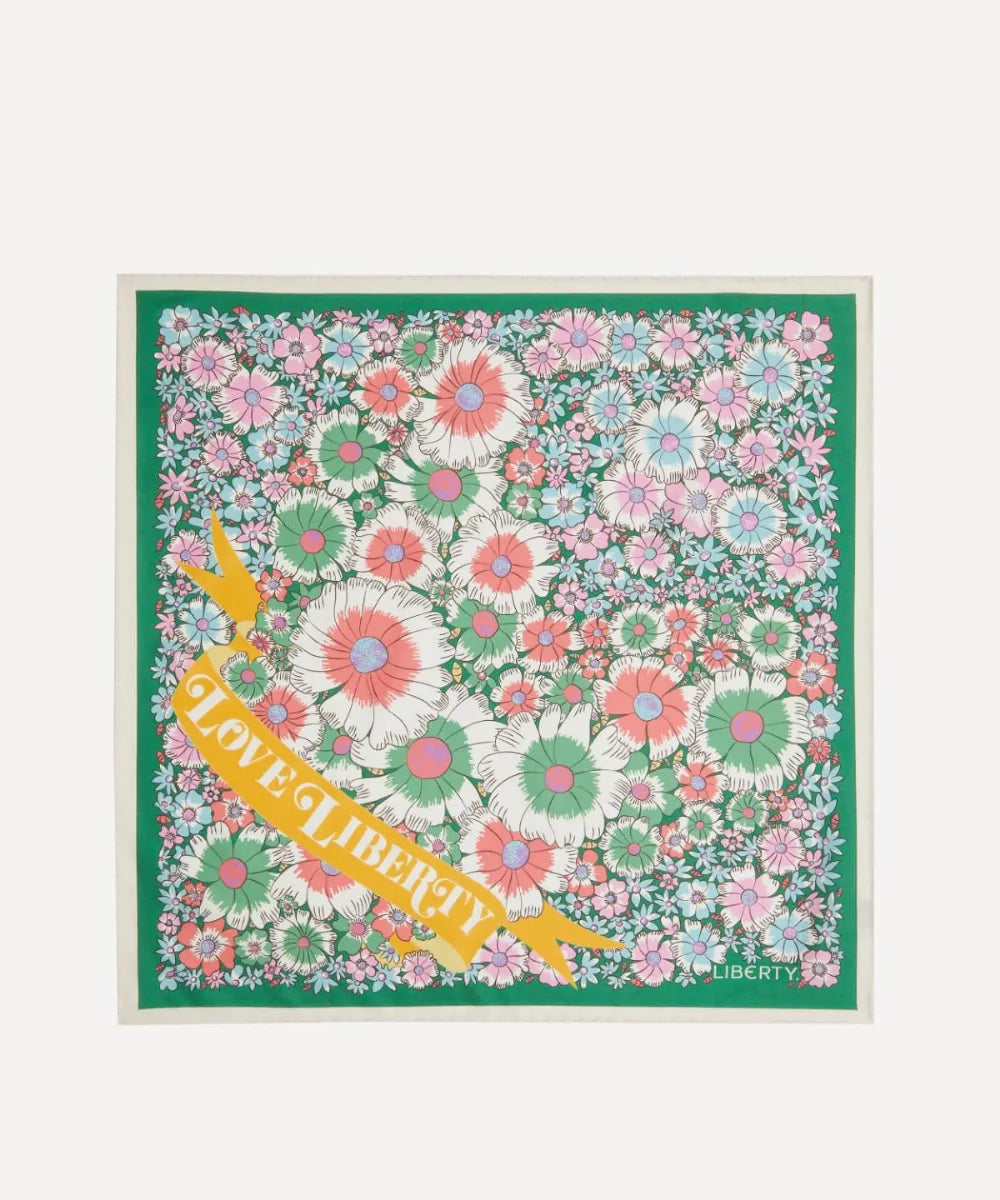 ラブ リバティ シルクスカーフ グリーン | LIBERTY | Vulcanize London