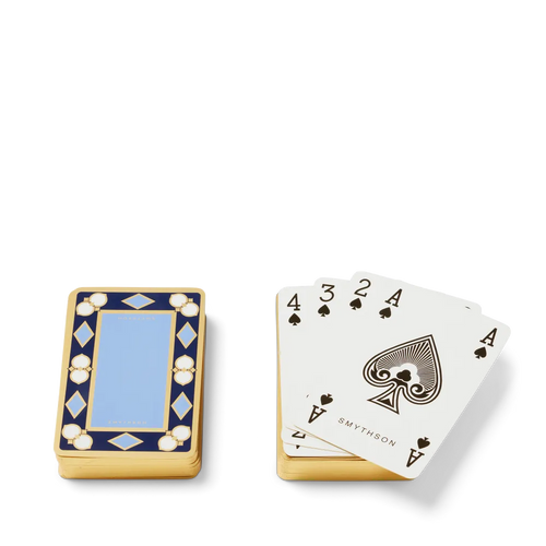 Smythson トランプ 2個セット ネイビー&ナイルブルー | Vulcanize Smythson トランプ 2個セット ネイビー&ナイルブルー | Vulcanize