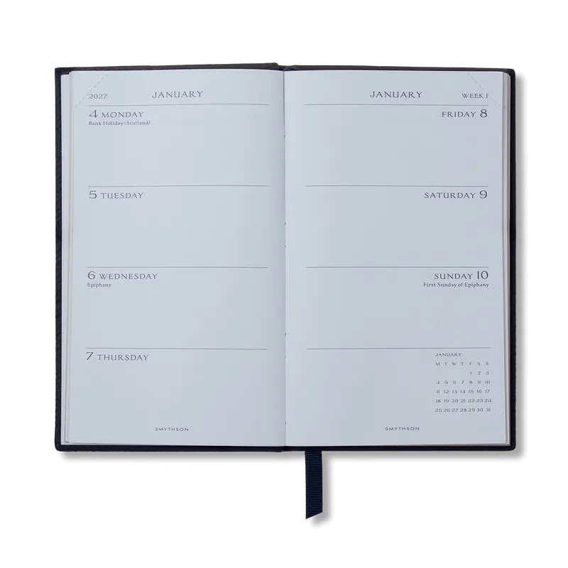 【予約販売】2027年 パナマ ウィークリー ダイアリー（ポケット付き）/ ネイビー
