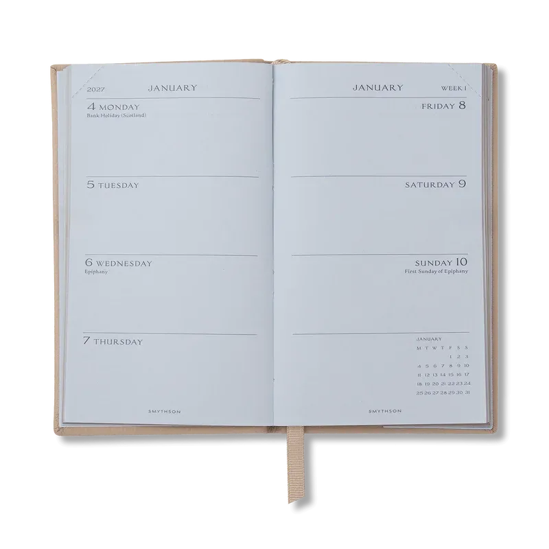 【予約販売】2027年 パナマ ウィークリー ダイアリー（ポケット付き）/ サンドストーン