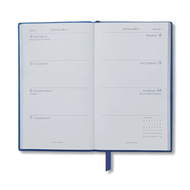 【予約販売】2027年 パナマ ウィークリー ダイアリー（ポケット付き）/ セルリアン
