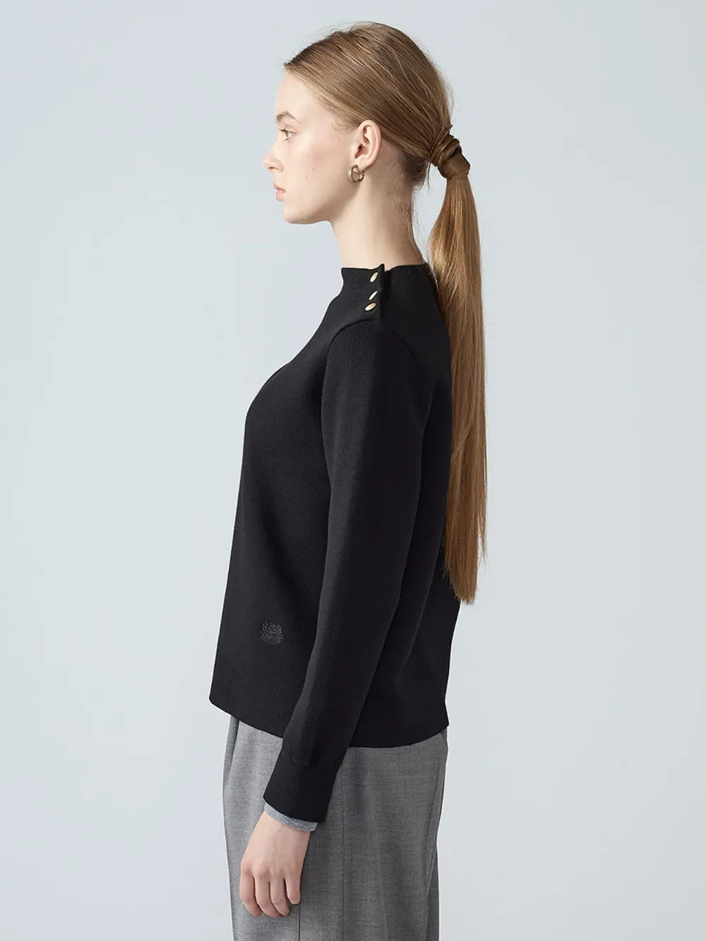 ボトルネックニット / ブラック