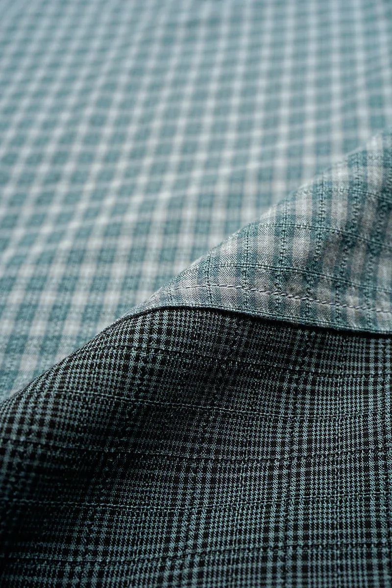 グランパシャツ クレイジーパターンドビー ブルー | Nigel Cabourn グランパシャツ クレイジーパターンドビー ブルー | Nigel Cabourn
