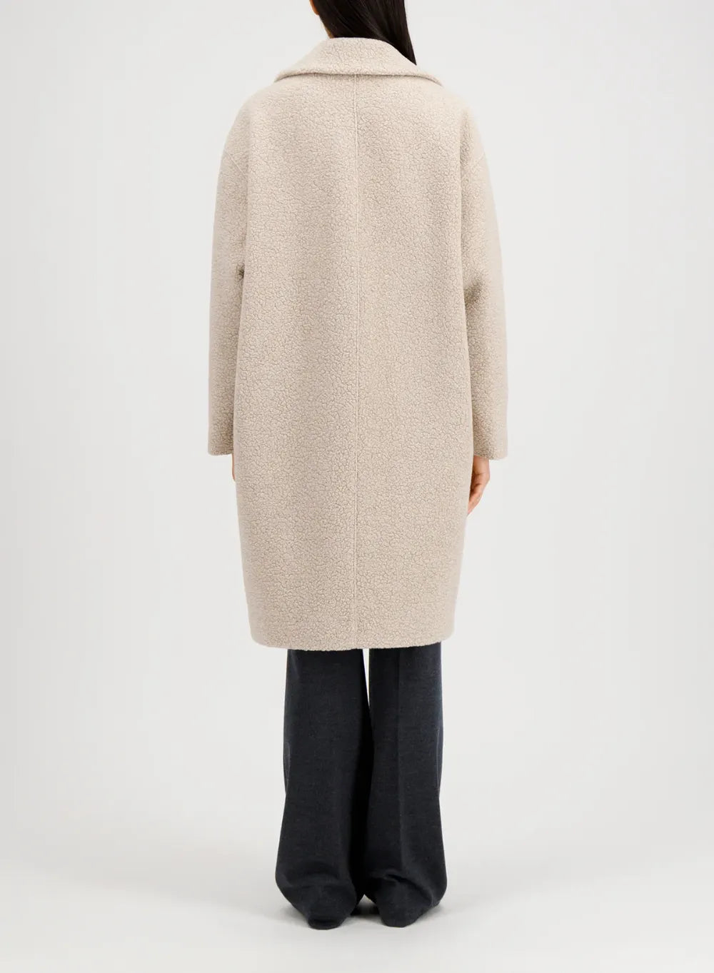 【予約販売】WOMEN / ブークレ ドロップショルダーコート / アーモンド
