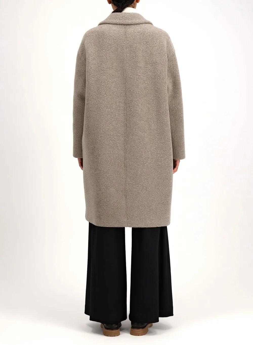 【予約販売】WOMEN / ブークレ ドロップショルダーコート / トープ