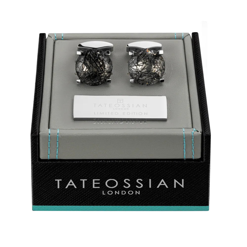 ＜限定コレクション＞フローティング トルマリンクォーツ カフリンクス / ロジウムメッキ シルバー