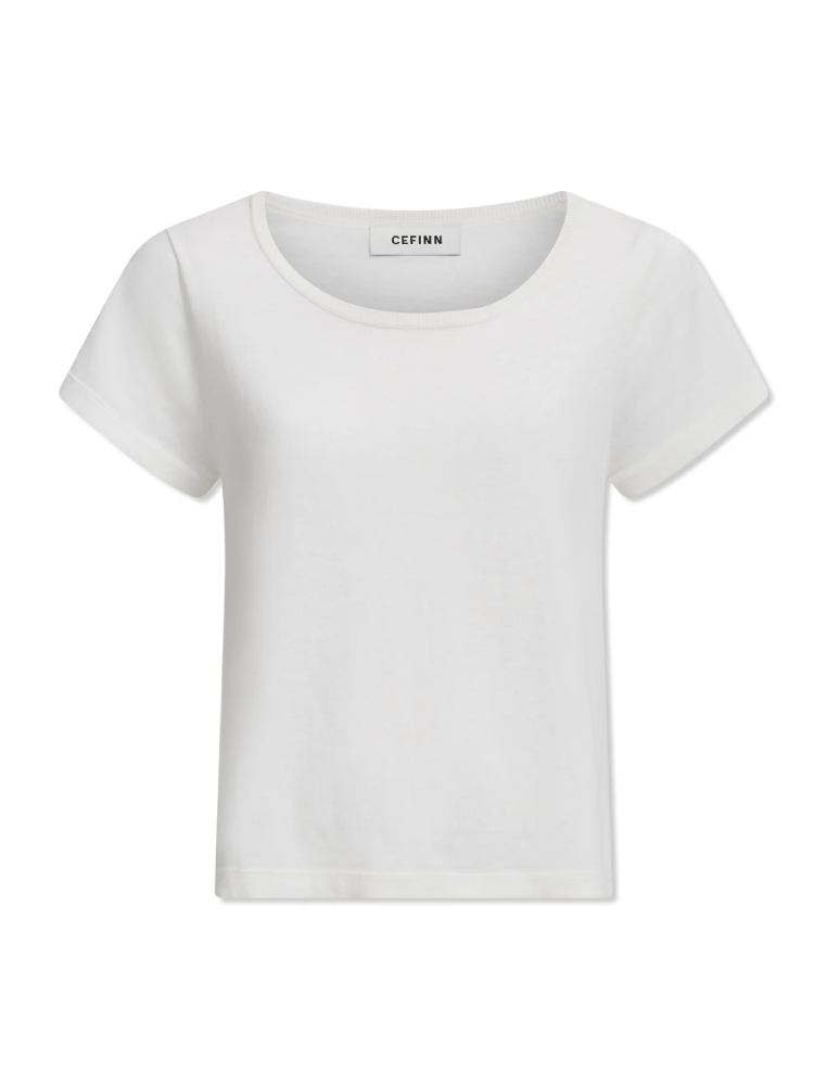Madison リネンブレンド ラウンドネック ニット Tシャツ / ホワイト XS
