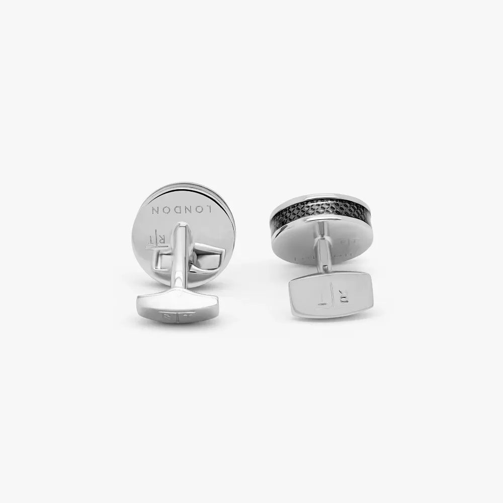 カーボン タブレット カフリンクス / ブラック