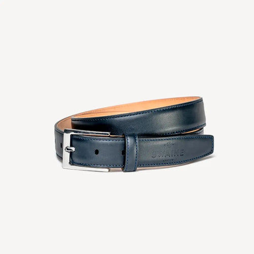 メンズ レザーベルト ネイビー – Swaine London カーフレザー