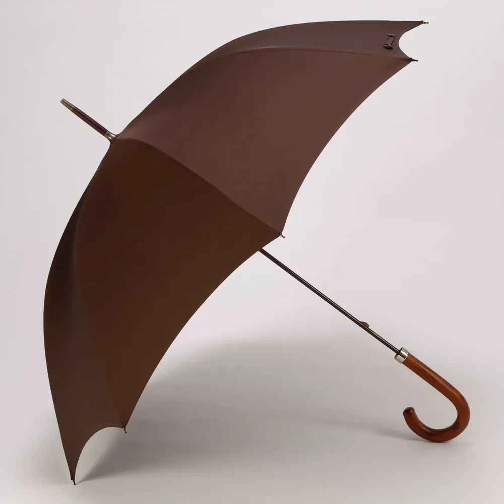 【予約販売】晴雨兼用 メンズ ダークウッド 長傘 / ブラウン