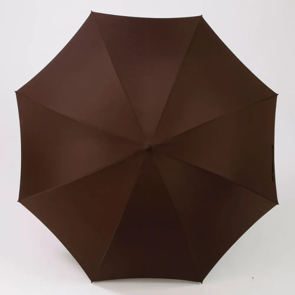 【予約販売】晴雨兼用 メンズ ダークウッド 長傘 / ブラウン