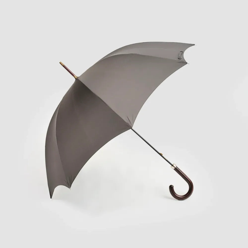 【予約販売】＜別注＞晴雨兼用 メンズ ダークウッド 長傘 / ダークグレー