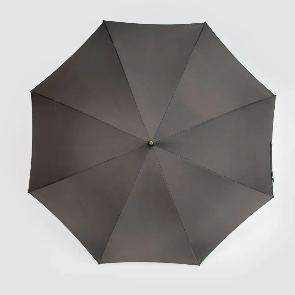 【予約販売】＜別注＞晴雨兼用 メンズ ダークウッド 長傘 / ダークグレー