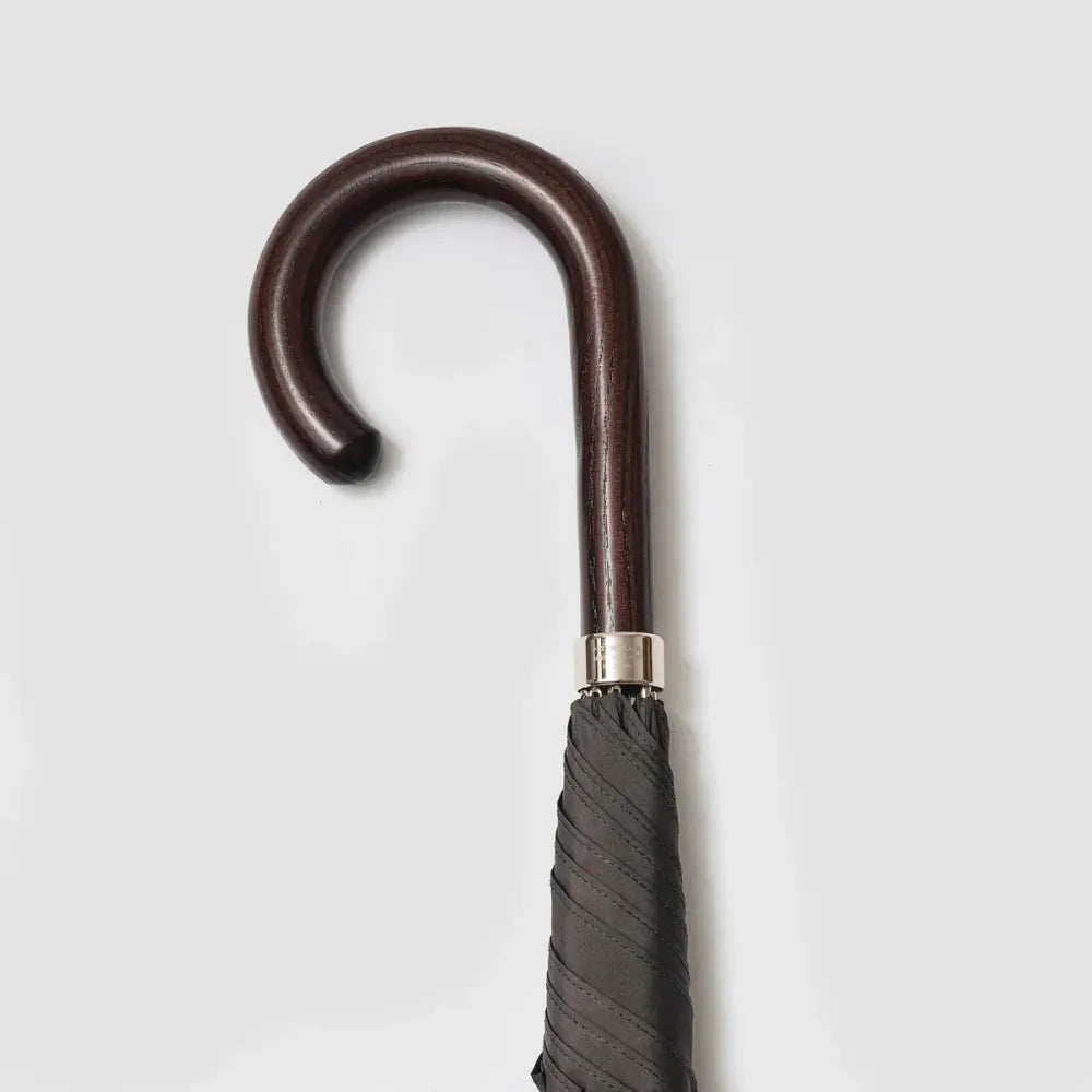 【予約販売】＜別注＞晴雨兼用 メンズ ダークウッド 長傘 / ダークグレー