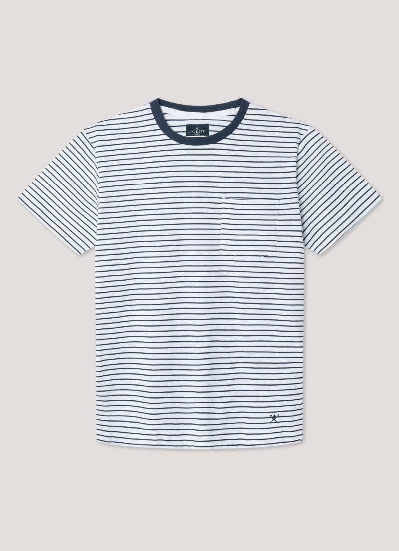 クラシックフィットジャージーストライプTシャツ / オプティックホワイト XS