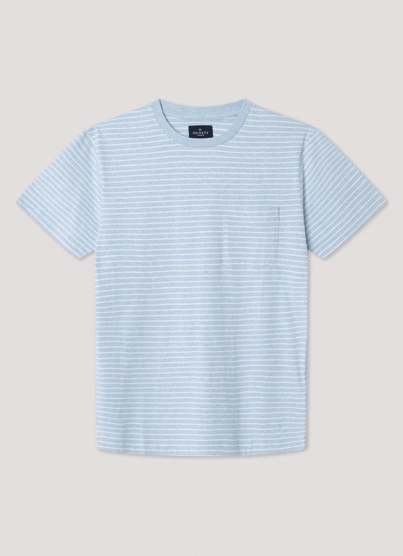 クラシックフィットジャージーストライプTシャツ /  サマーブルー XS