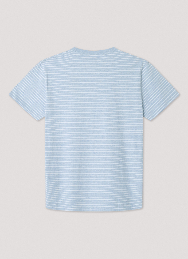 クラシックフィットジャージーストライプTシャツ /  サマーブルー XS