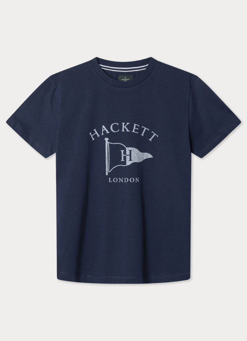 ヘリテージ フラッグ Tシャツ / インクブルー XS