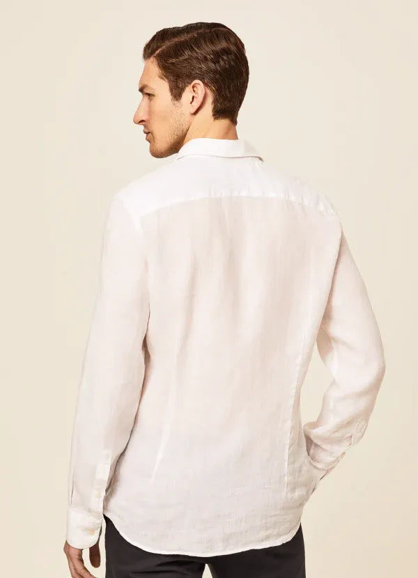スリムフィット リネンシャツ / ホワイト