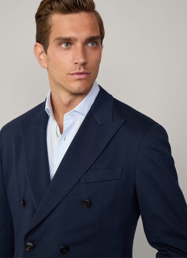 ジャージーダブルブレストブレザー / ネイビー 38