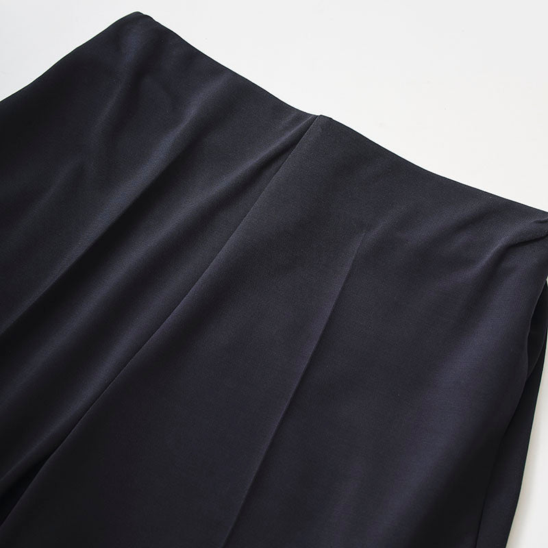 クレープビスコース フレアトラウザーズ / ネイビーブルー