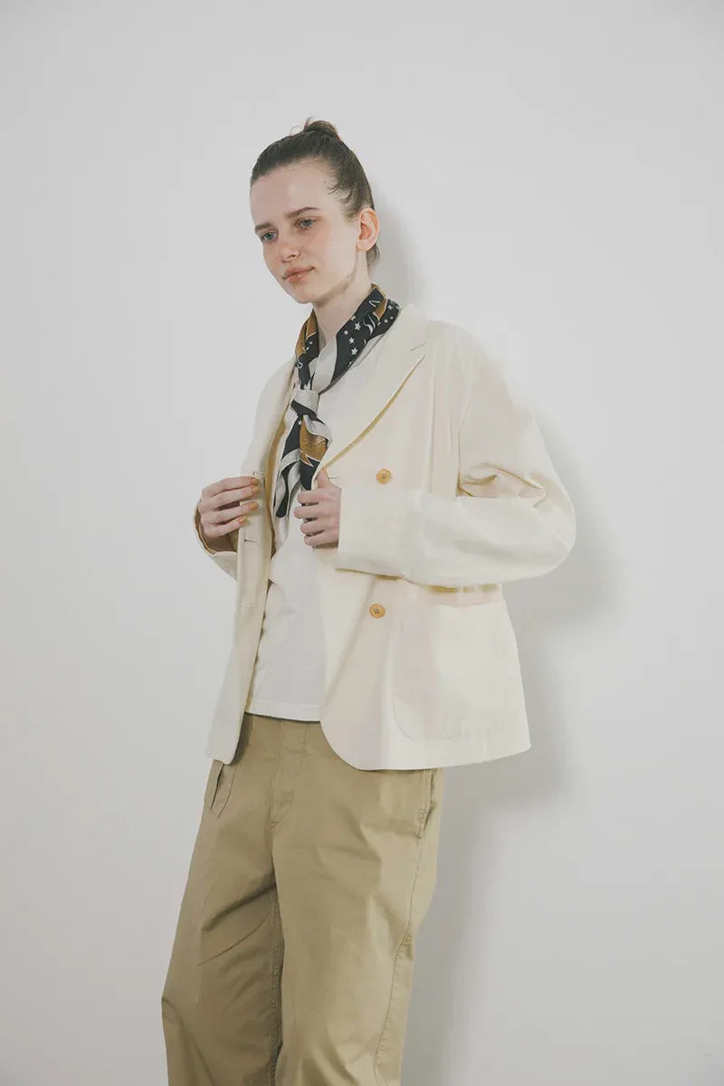 WOMAN / ジェントルマンズ ダブルブレストジャケット - コットンツイル / オフホワイト