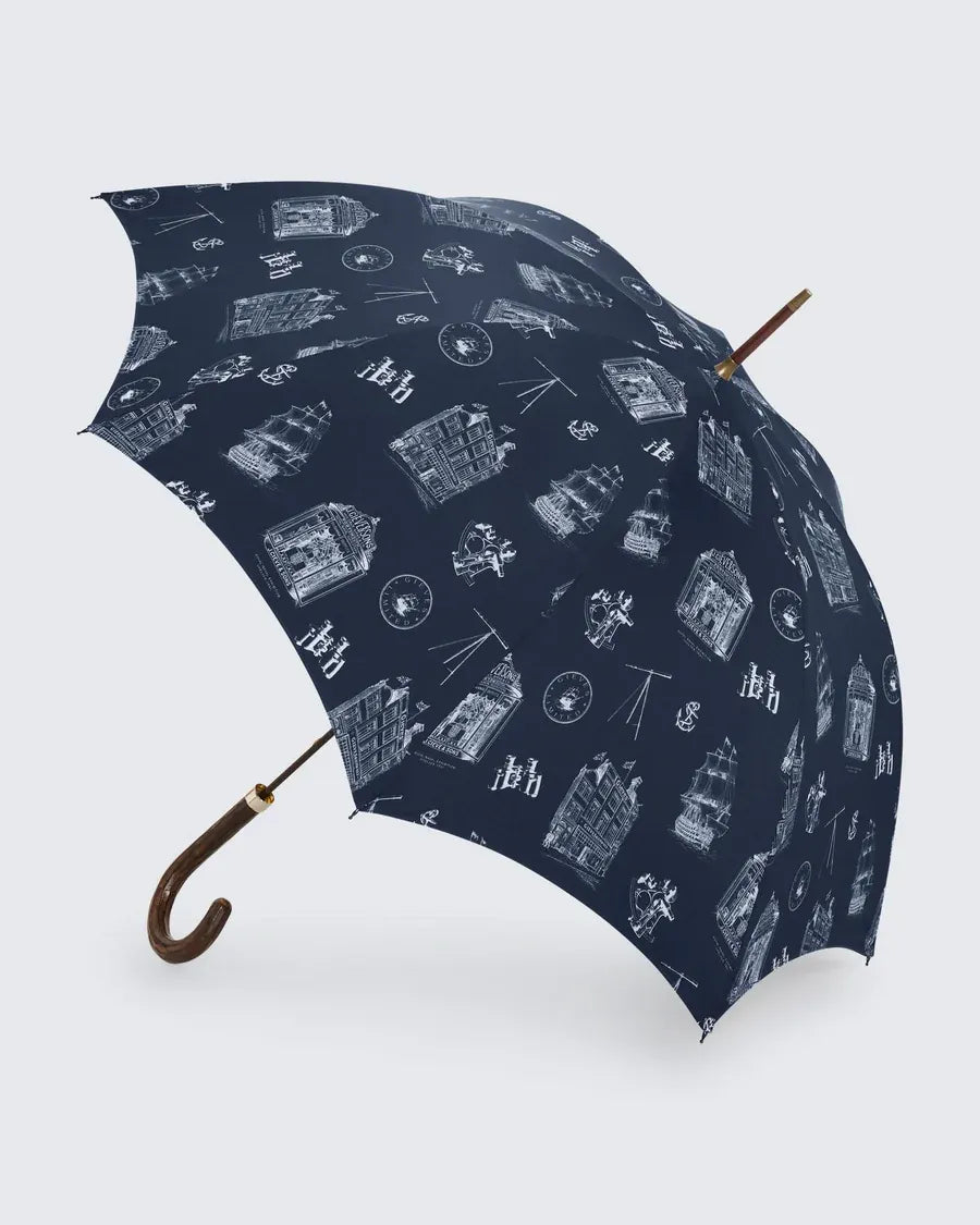 【GIEVES & HAWKES × FOX UMBRELLAS】フィールド ポーツマス ヘリテージ アンブレラ / ネイビー