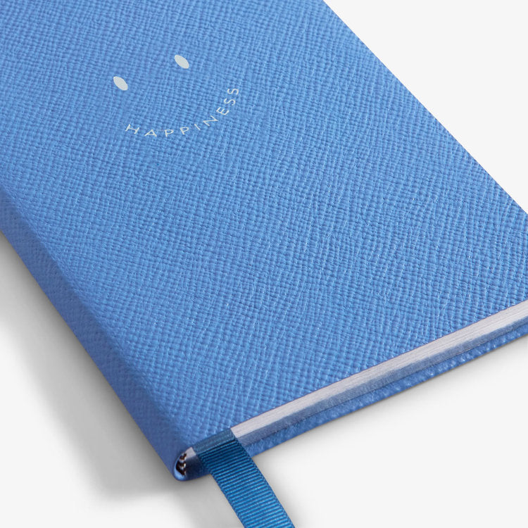 Smythson チェルシー ノートブック HAPPINESS ナイルブルー