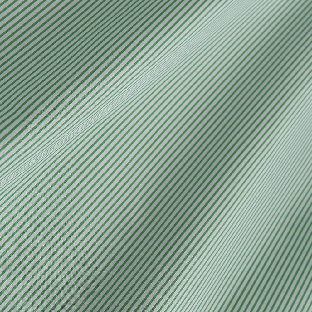 レギュラーフィット ストライプシャツ　/　グリーン