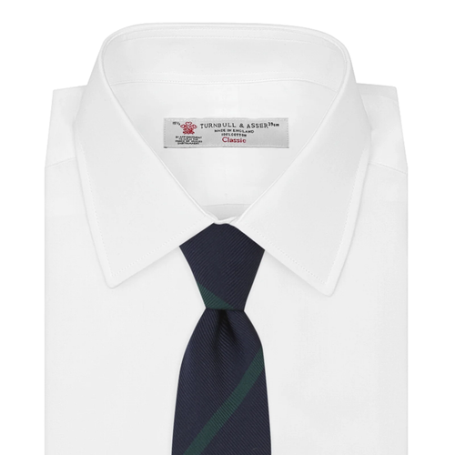 ストライプ シルクネクタイ ネイビーグリーン | TURNBULL & ASSER
