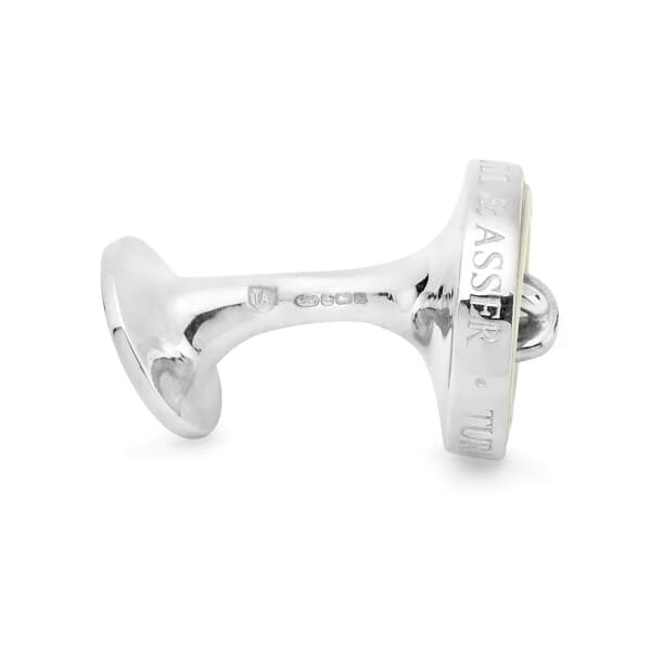 スターリングシルバー マザーオブパール カフリンクス / ホワイト