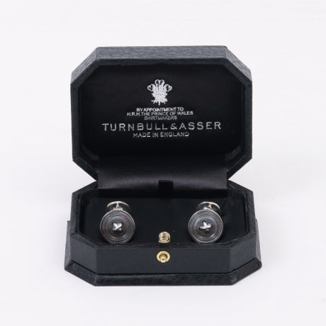 スターリングシルバー マザーオブパール カフリンクス / グレー