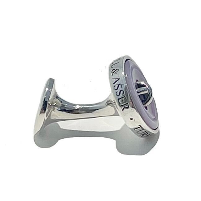 スターリングシルバー マザーオブパール カフリンクス / パープル