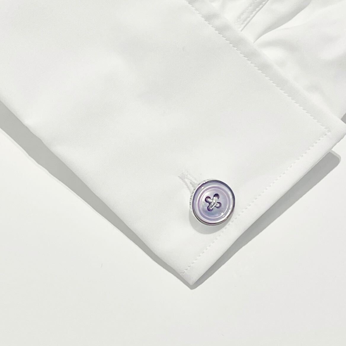 スターリングシルバー マザーオブパール カフリンクス / パープル