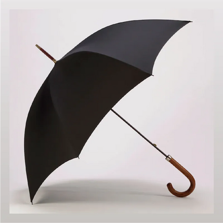 晴雨兼用 メンズ ダークウッド 長傘 / ブラック