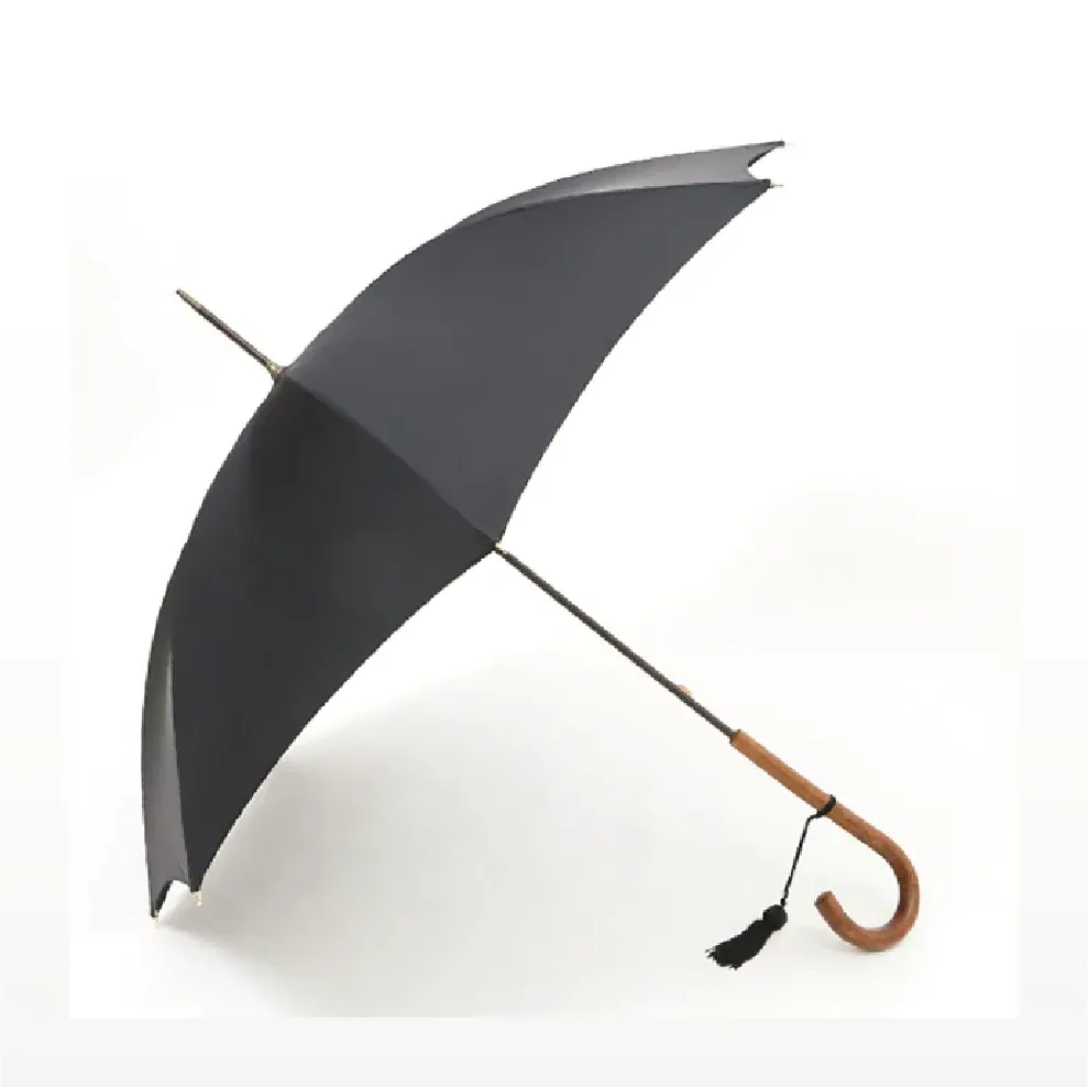 ＜晴雨兼用＞レディース マラッカ（籐）長傘 / ブラック