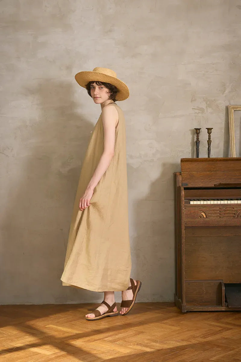 WOMAN / 20s チャーチスリーブレスドレス / ベージュ