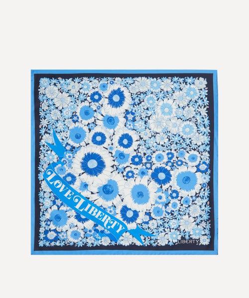 ラブ リバティ シルクスカーフ ブルー | LIBERTY | Vulcanize London
