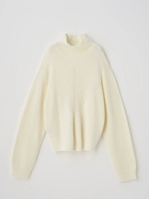 ジョンスメドレー CANNICK リブ ファンネルネック ニットプルオーバー