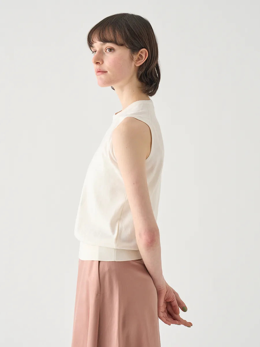 レディース / ノースリーブコットンニットプルオーバー KERRY 30G MODERN FIT / STARCH（ホワイト）