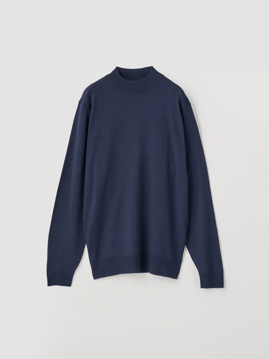 MEN / モックネック長袖ニット KILDAY 30G MODERN FIT / ミッドナイト