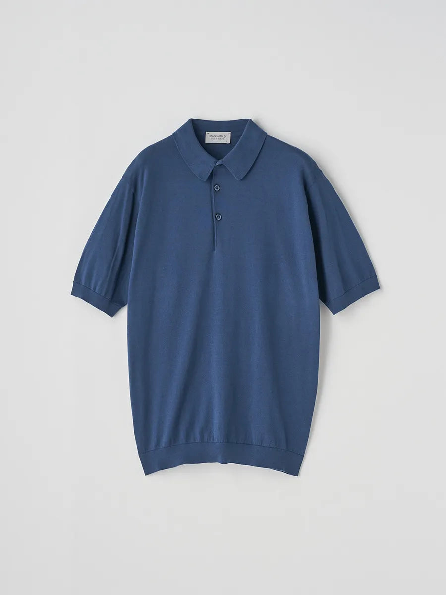 メンズ / 半袖コットンニットポロシャツ REID 30G MODERN FIT / DELFT BLUE（ディープブルー）