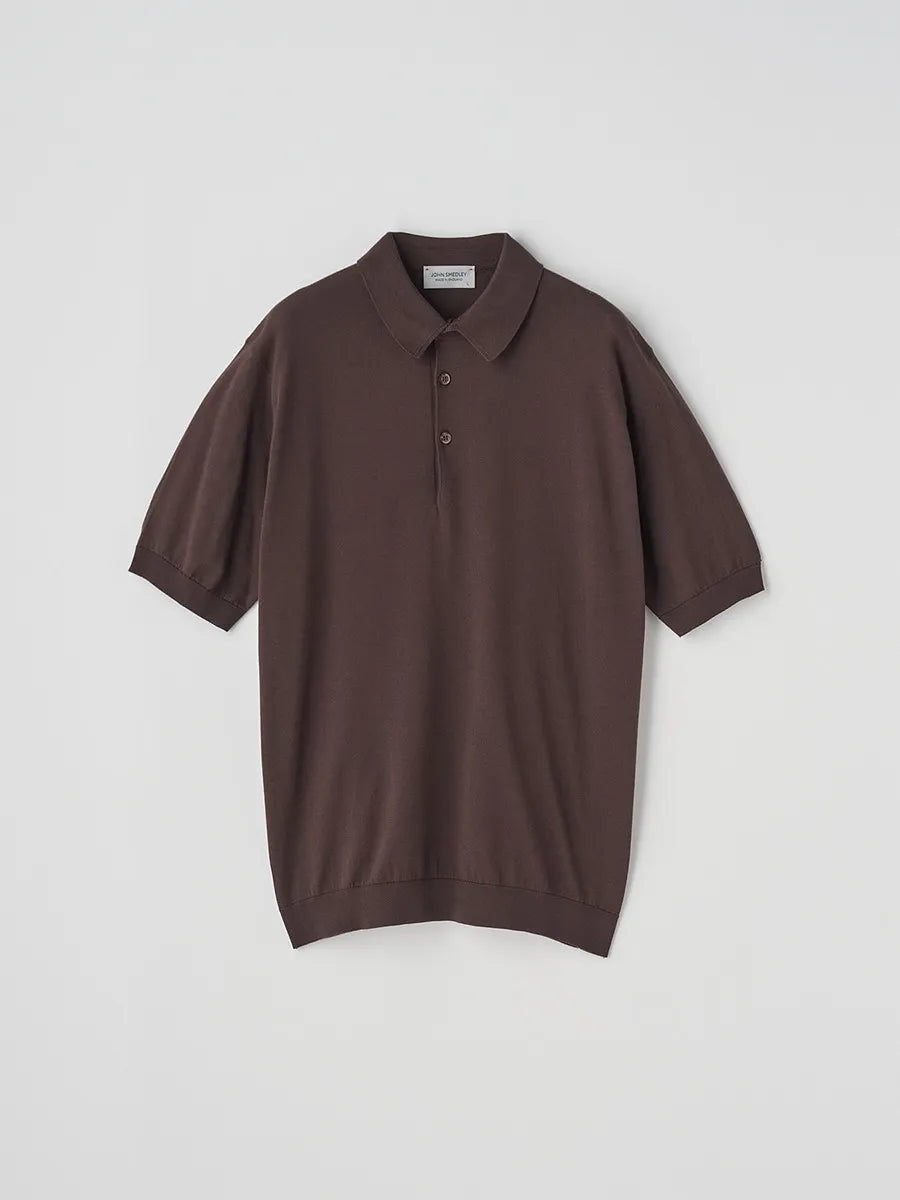 メンズ / 半袖コットンニットポロシャツ REID 30G MODERN FIT / RAISIN（ブラウン）