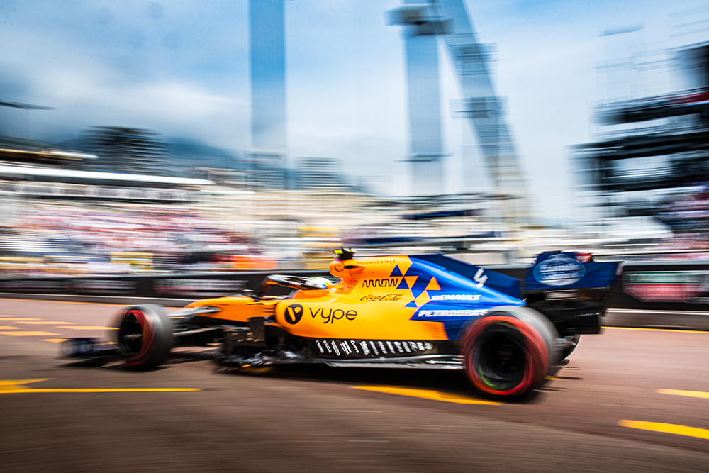 Monte Carlo/Monaco - 25/02/2019 - #4 Lando NORRIS (GBR) returning to the pits in his McLaren-Renault MCL34 during FP3 ahead of the 2019 Monaco GP