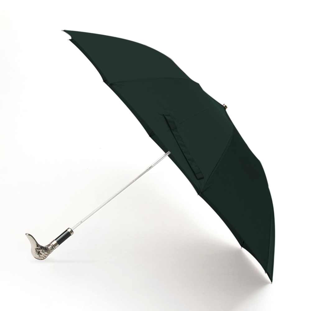 晴雨兼用＞アニマルヘッド 折りたたみ傘（スモールダック）／ダーク