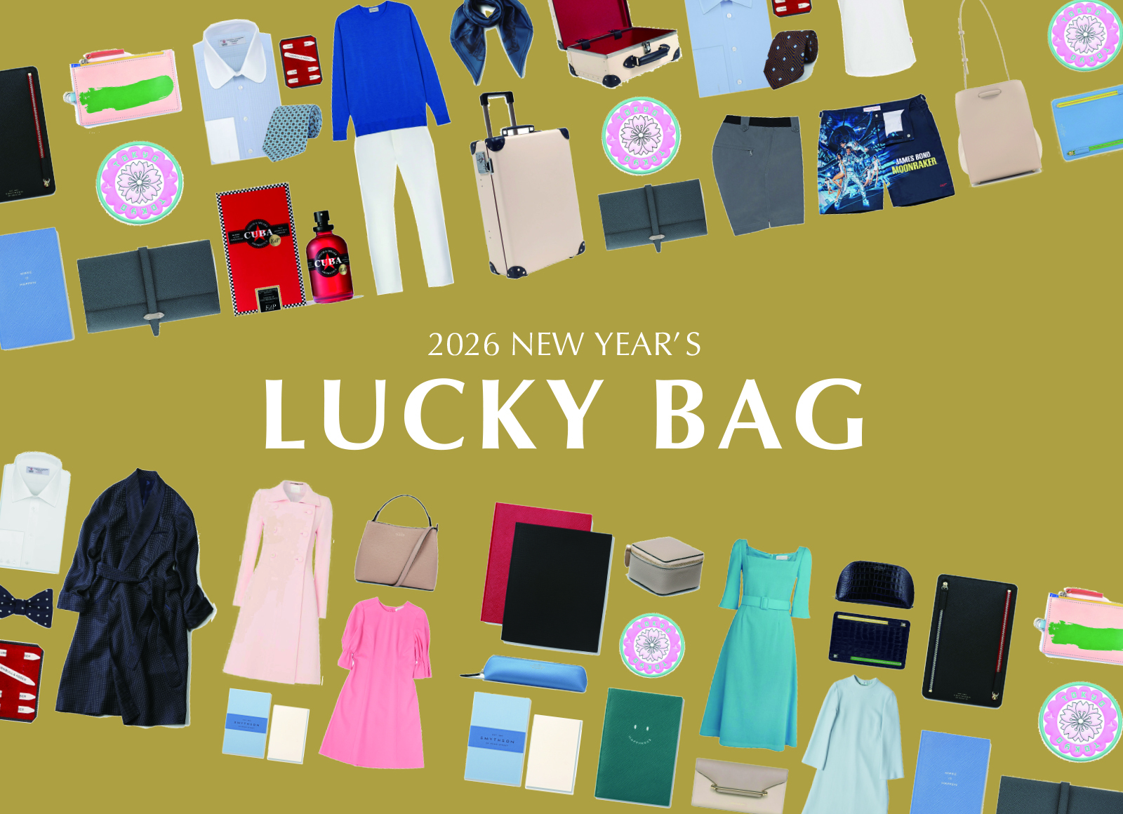 HAPPY BRITISH NEW YEAR 2026　ブリティッシュ・スタイルアイコンなりきり「ラッキーバッグ」各店で販売中