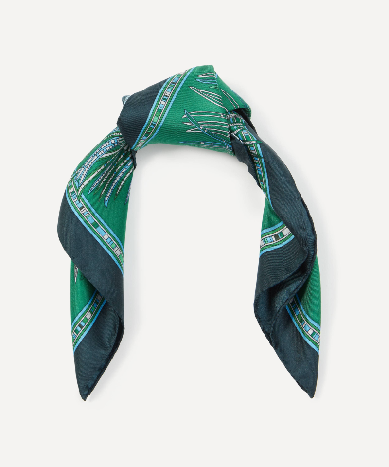 ヘラ・バンチ シルク ツイル スカーフ / グリーン | ヴァルカナイズ 