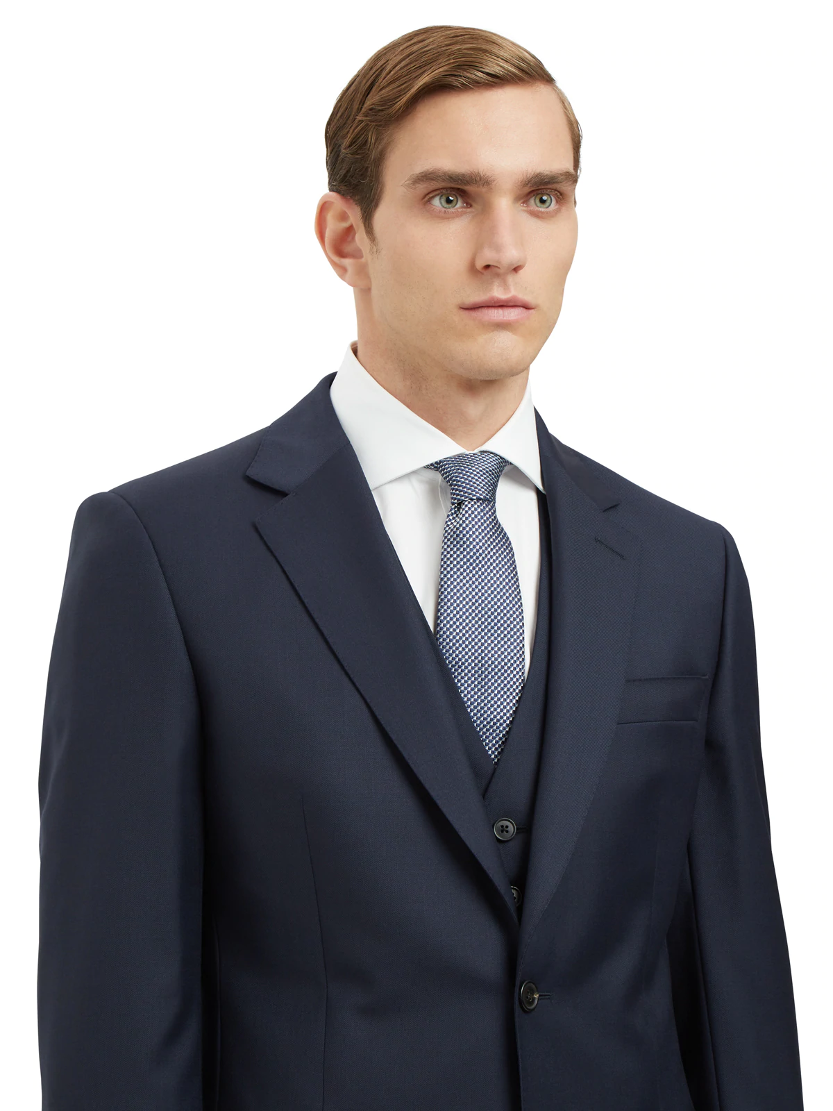 ダークグレー スーパー120 ウールツイル クラシック スーツ ネクタイ付き