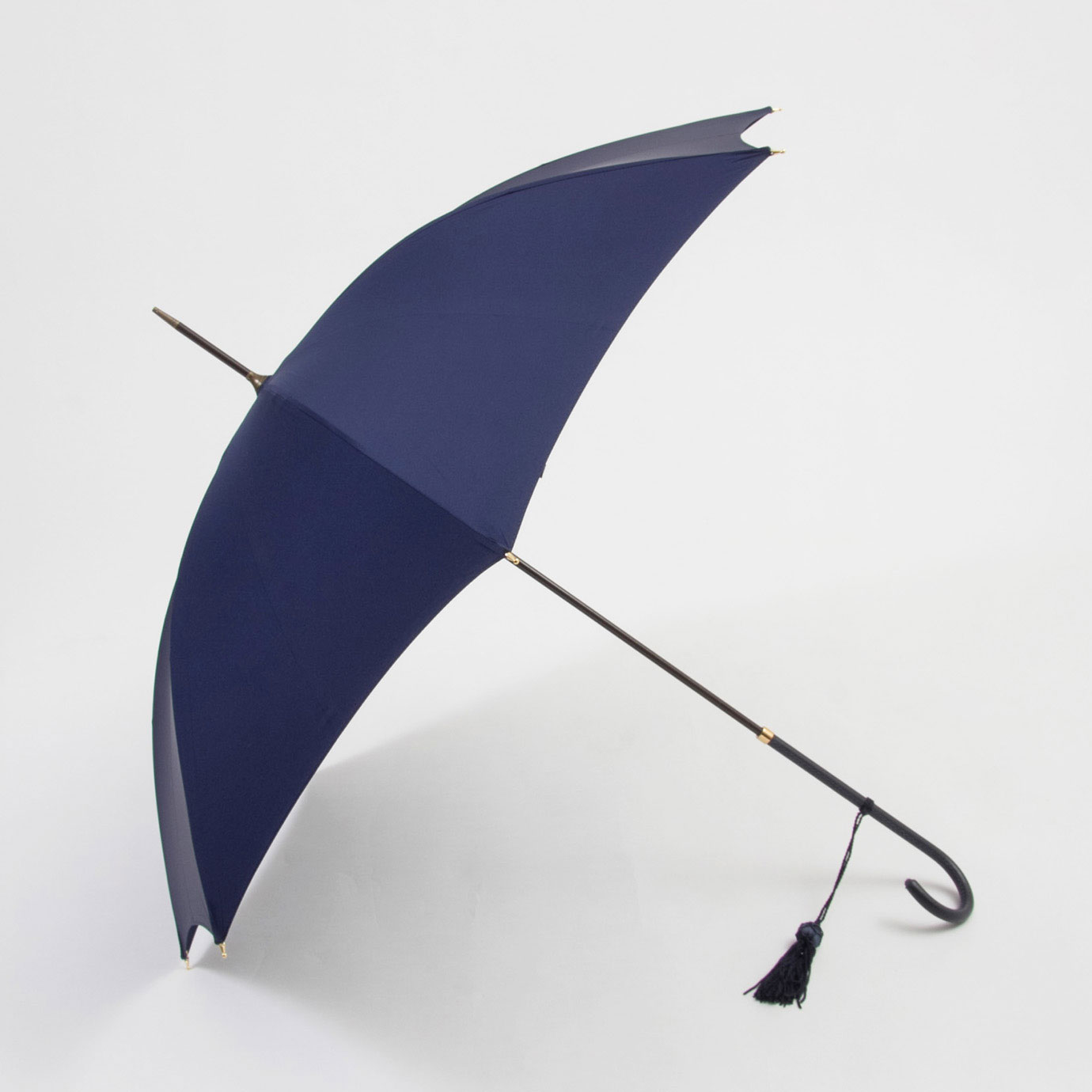 晴雨兼用傘> 細革巻 フレンチネイビー 【ギフトラッピング無料】 | ヴァルカナイズ・ロンドン